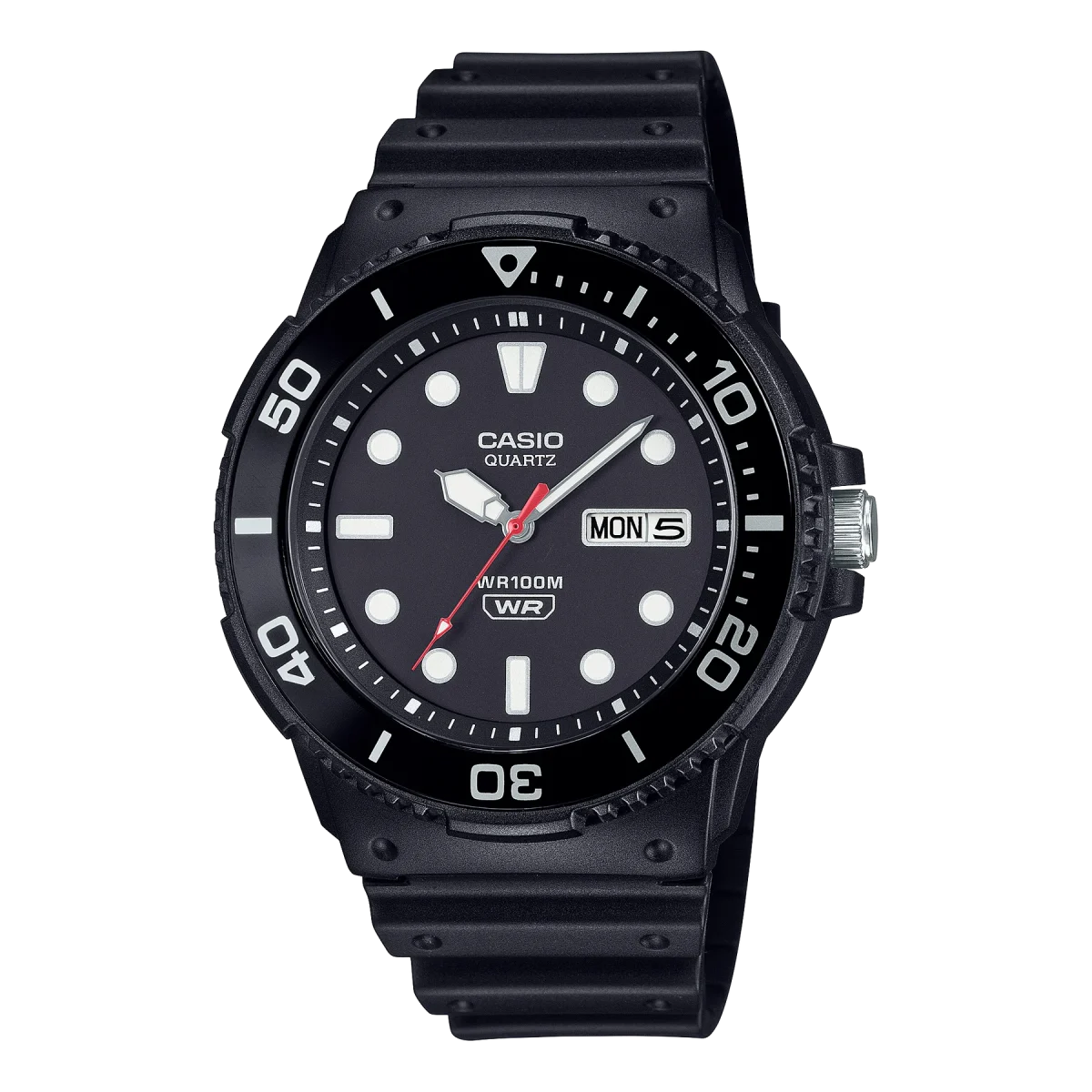 Casio Analog Marine Design Black Dial, Black Case & Band, 100M WR - MRW230H-1E1