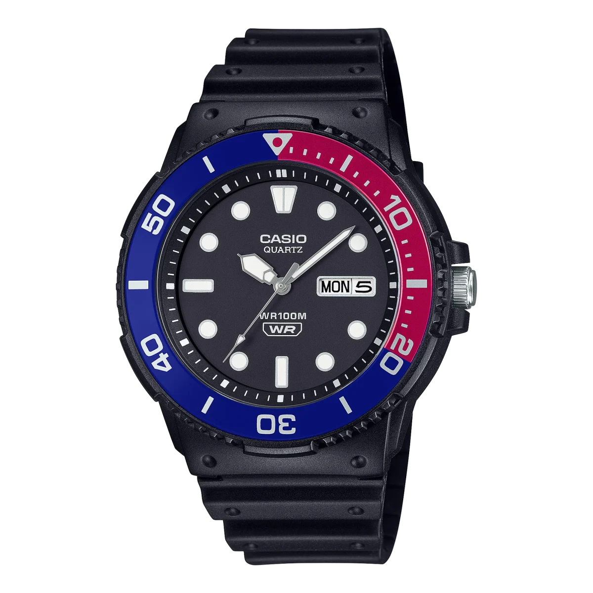 Casio Analog Marine Design Black Dial, Black Case & Band, 100M WR - MRW230H-1E2
