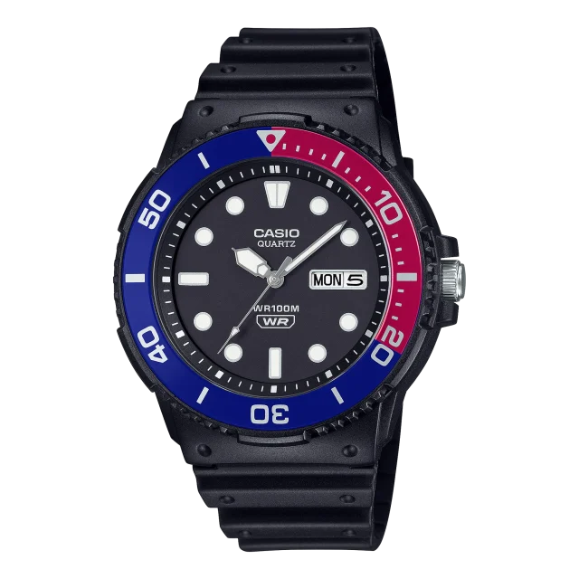 Casio Analog Marine Design Black Dial, Black Case & Band, 100M WR - MRW230H-1E2