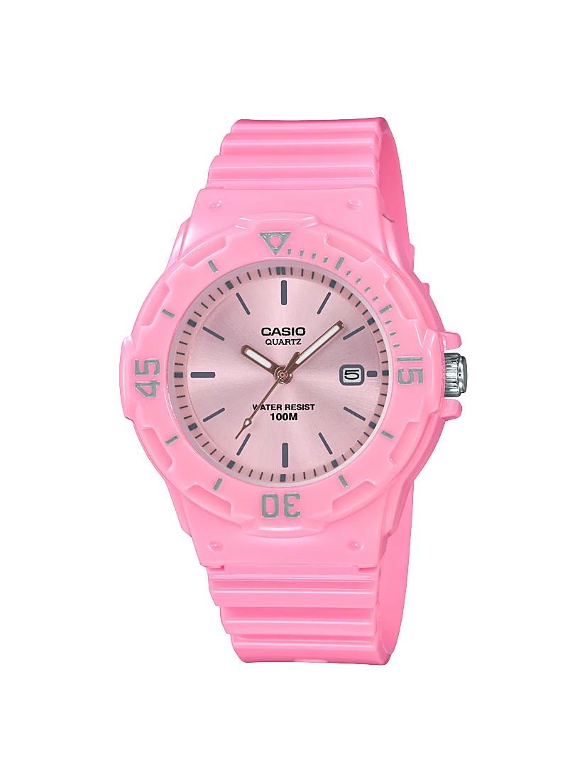 Casio Analogue Date Display Pink Face - LRW200H-4E4