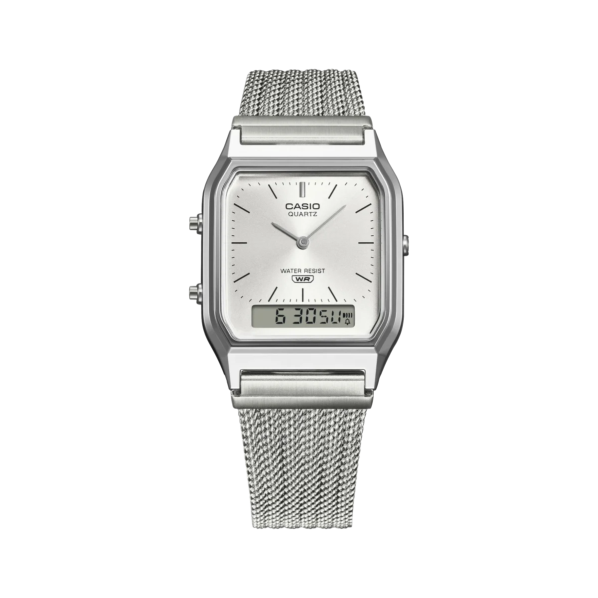 Casio AQ230EM-7A Classic Ana-Digi Watch Fine-Woven Mesh Band