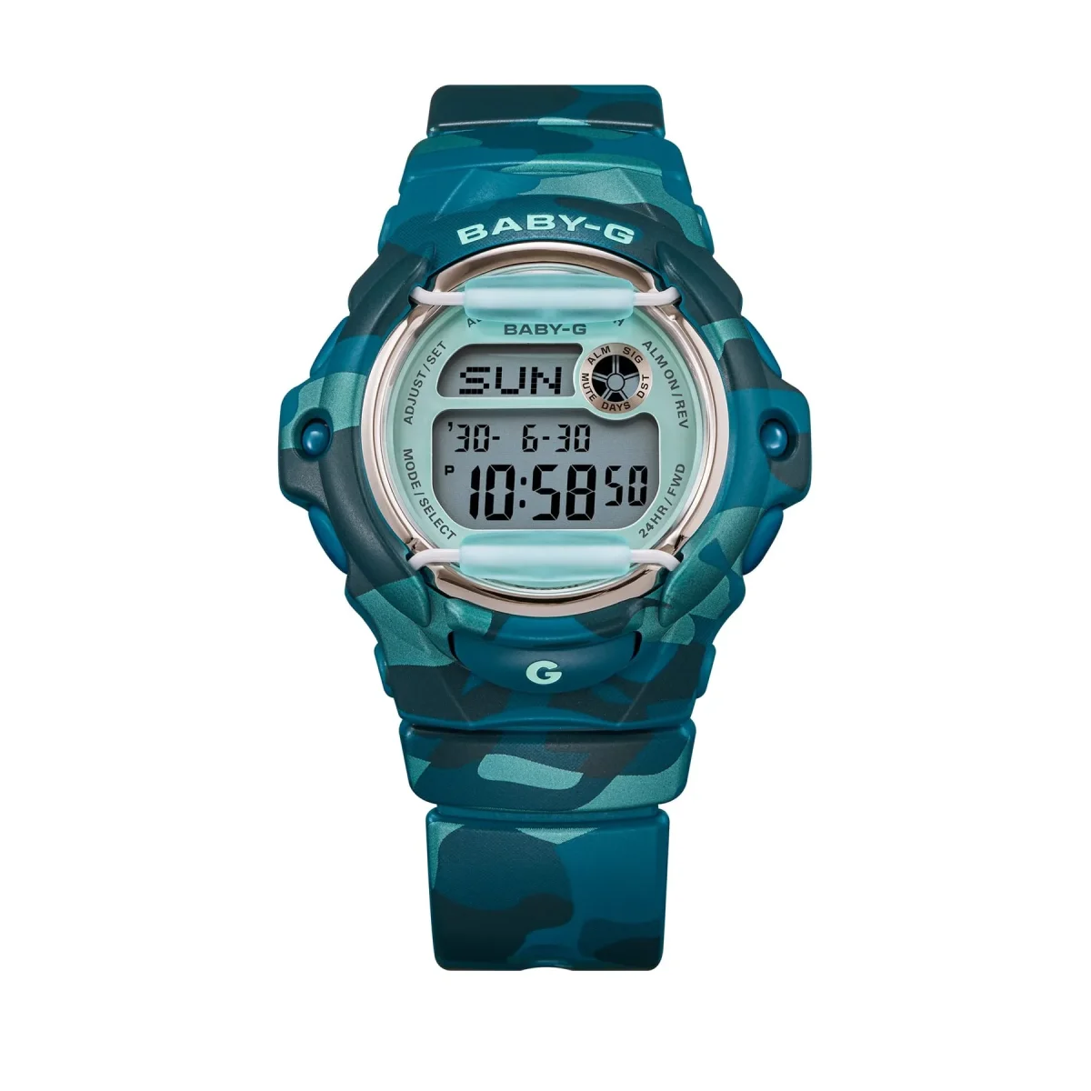Casio Baby-G BG169CM-2D Digital Blue-Green Camouflage Resin Watch