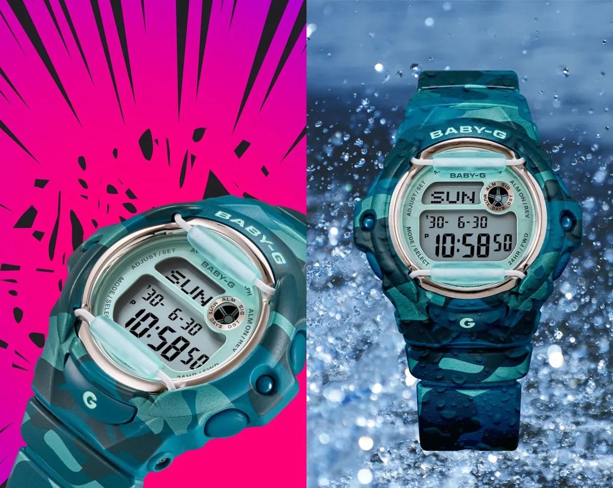 Casio Baby-G BG169CM-2D Digital Blue-Green Camouflage Resin Watch