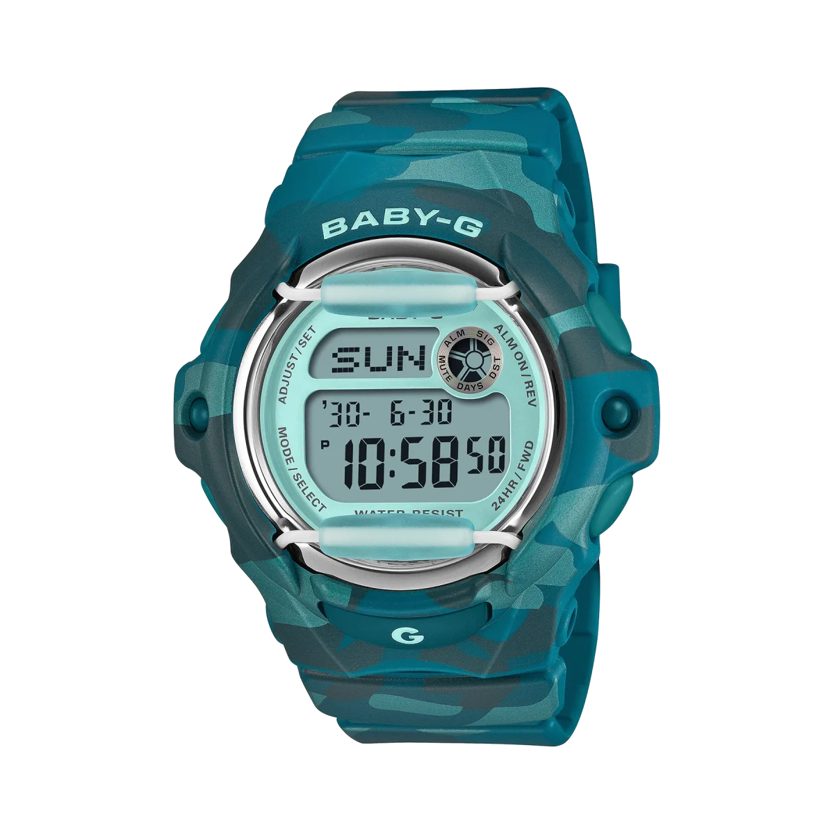 Casio Baby-G BG169CM-2D Digital Blue-Green Camouflage Resin Watch