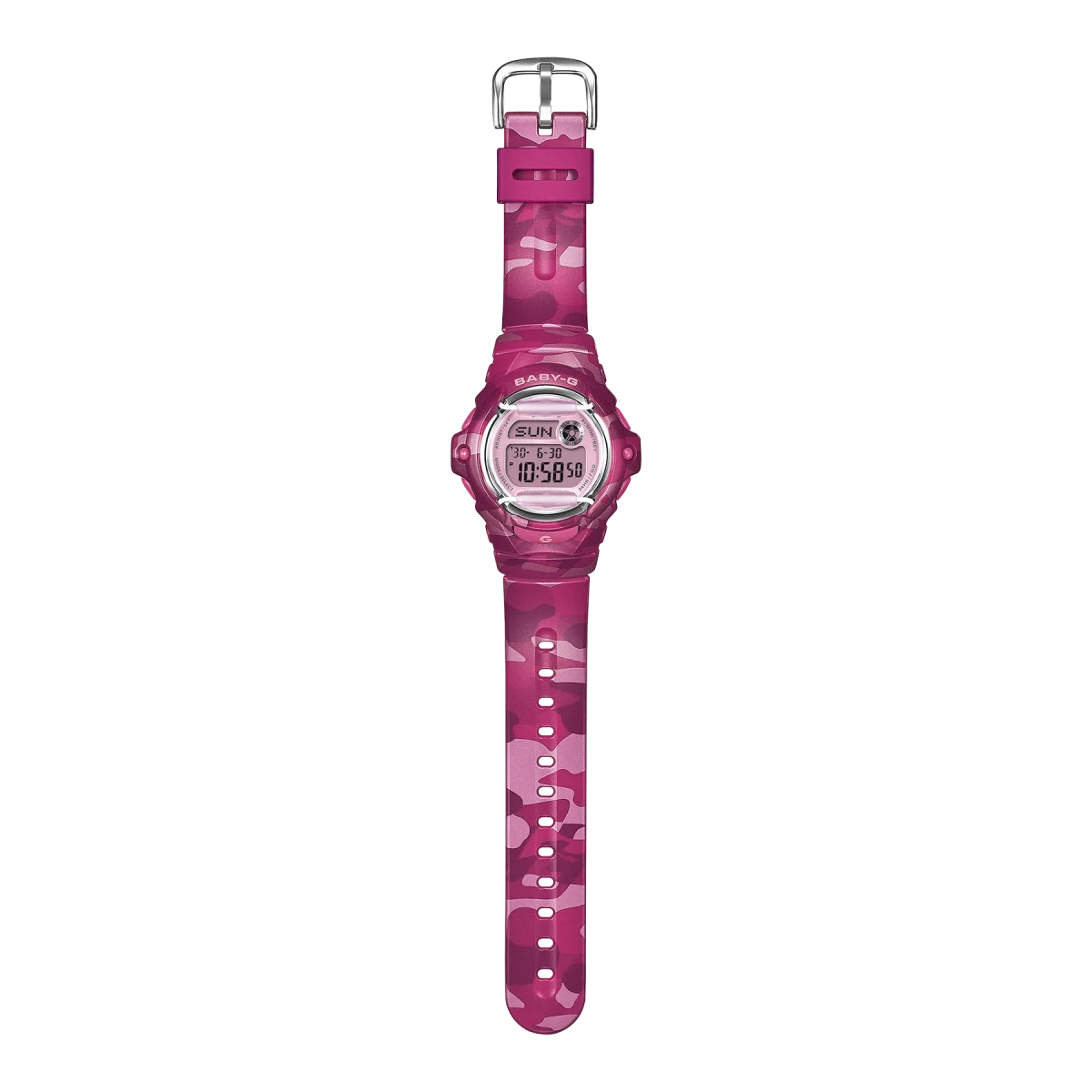 Casio Baby-G BG169CM-4D Digital Pink Camouflage Resin Watch