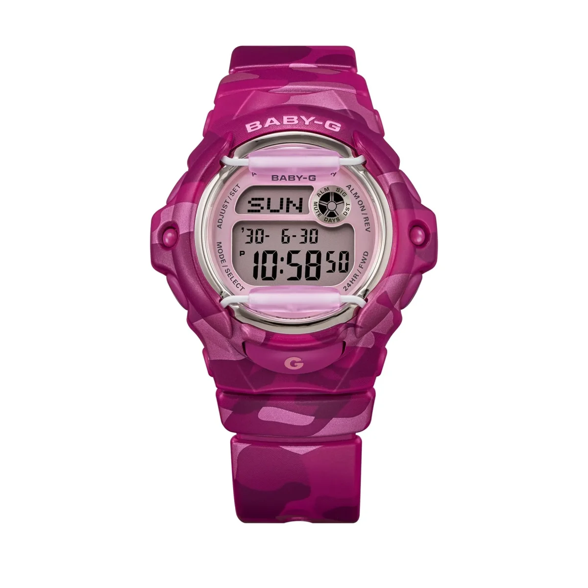 Casio Baby-G BG169CM-4D Digital Pink Camouflage Resin Watch