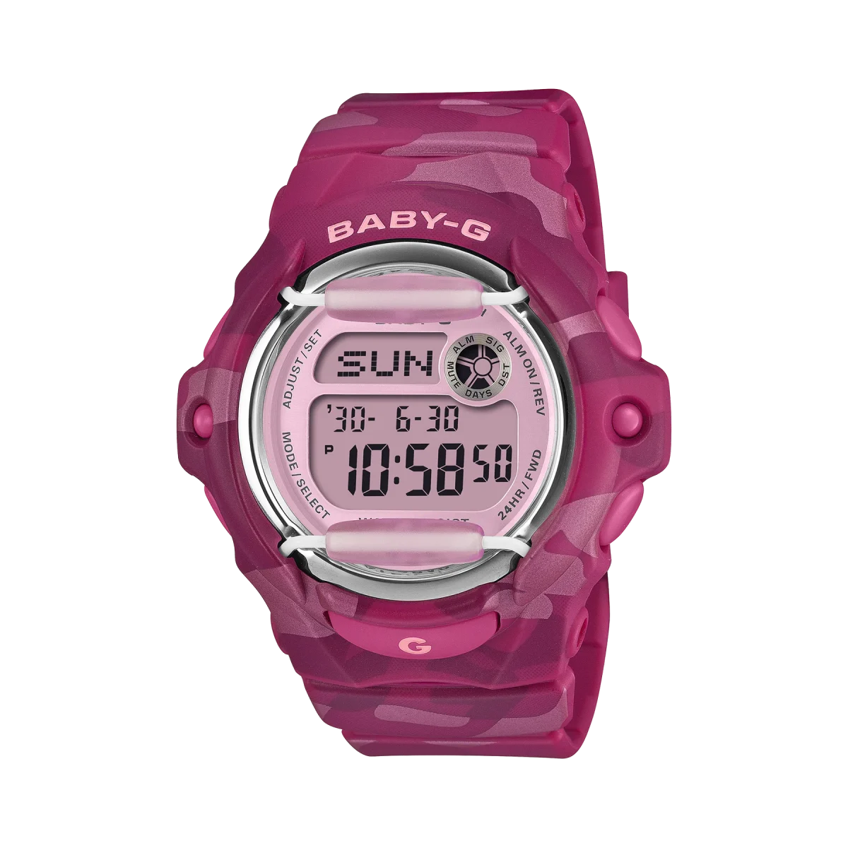 Casio Baby-G BG169CM-4D Digital Pink Camouflage Resin Watch