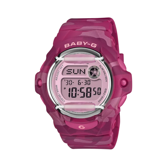 Casio Baby-G BG169CM-4D Digital Pink Camouflage Resin Watch