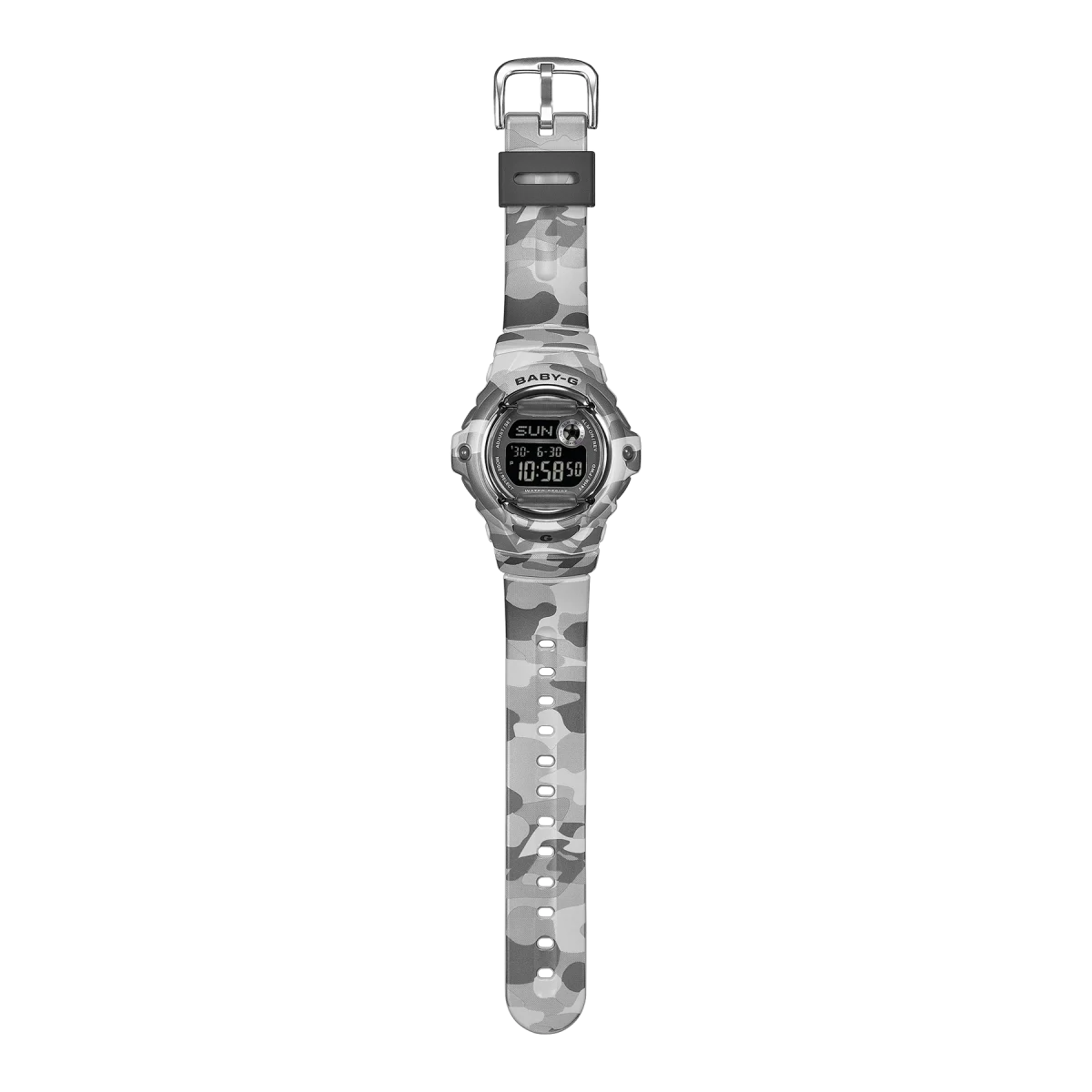 Casio Baby-G BG169CMB-8D Grey Camouflage Digital Resin Watch