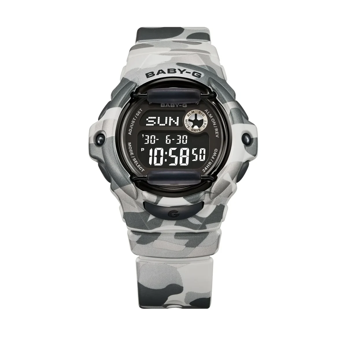 Casio Baby-G BG169CMB-8D Grey Camouflage Digital Resin Watch