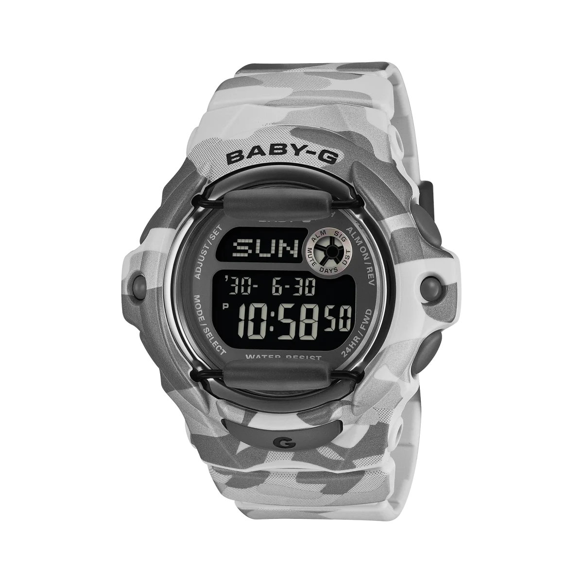 Casio Baby-G BG169CMB-8D Grey Camouflage Digital Resin Watch
