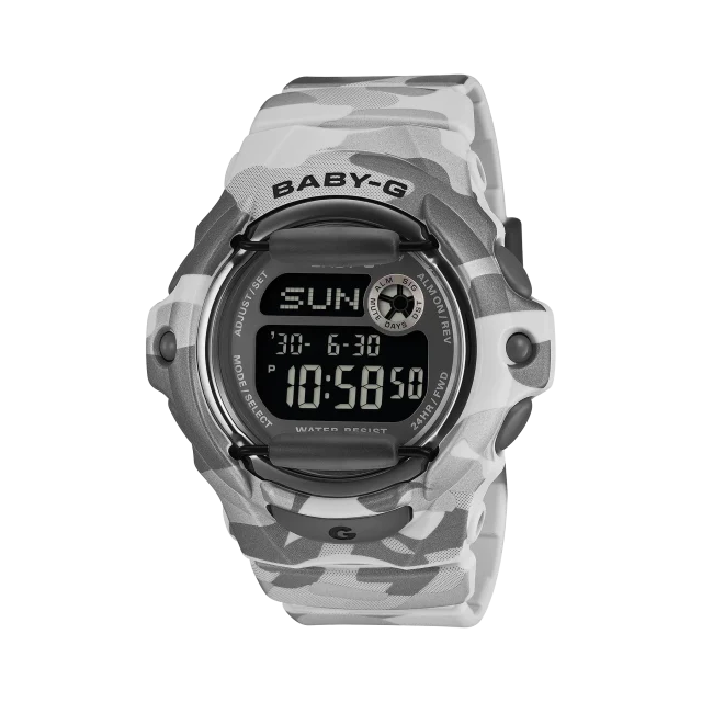 Casio Baby-G BG169CMB-8D Grey Camouflage Digital Resin Watch