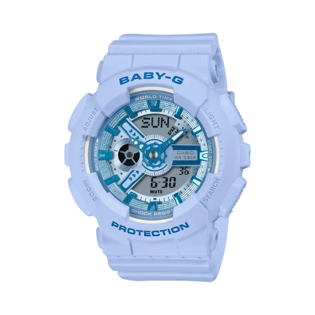 Casio Baby-G Duel Time Y2k Inspired Blue Case & Band 100M WR Watch - BA110YK-2A