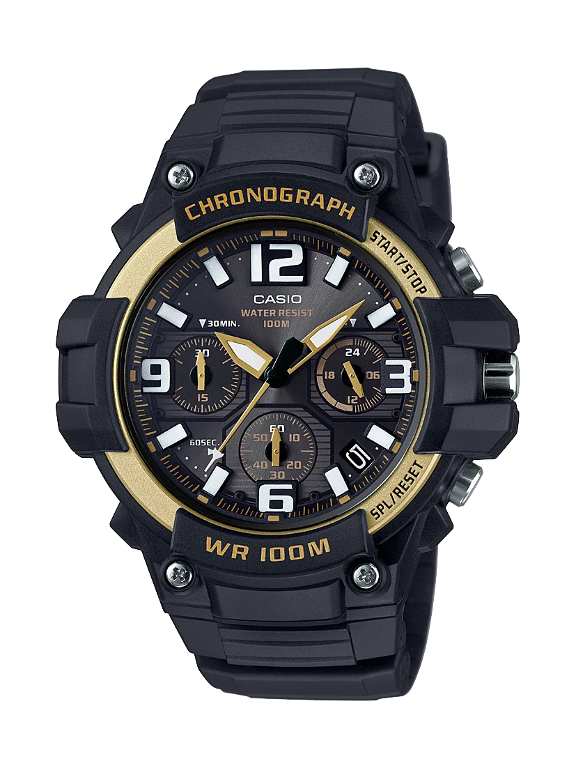 Casio Basic Analogue Watch 100m WR, Triple Dial - MCW100H-9A2