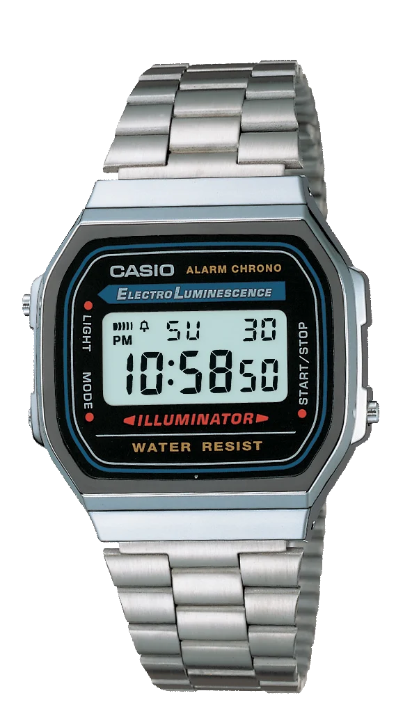 Casio Classic Silver Tone 50WR Black Dial Vintage Series - A168WA-1W