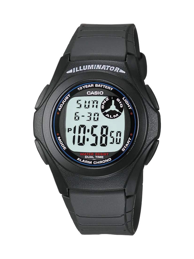 Casio Digital 10Yr Battery WR Watch - F200W-1A