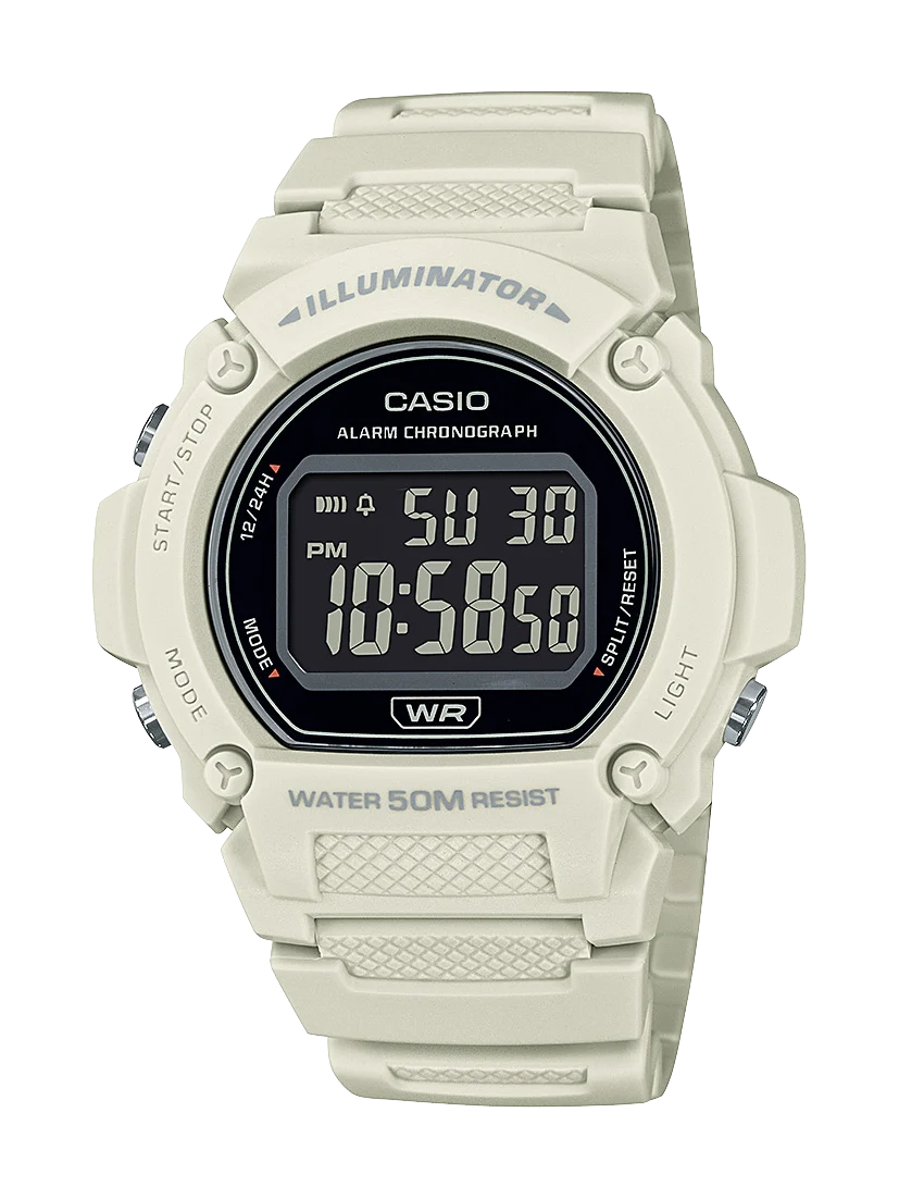 Casio Digital Earth Tone 50M WR Watch - W219HC-8B