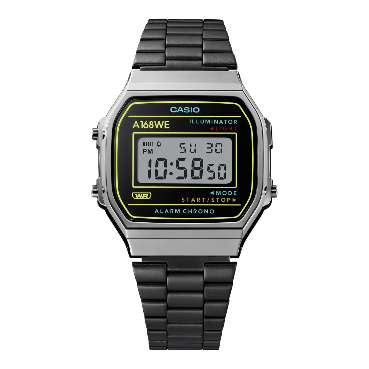Casio Digital Hertage WR Black Ion Plated Band - A168WEHB-1A
