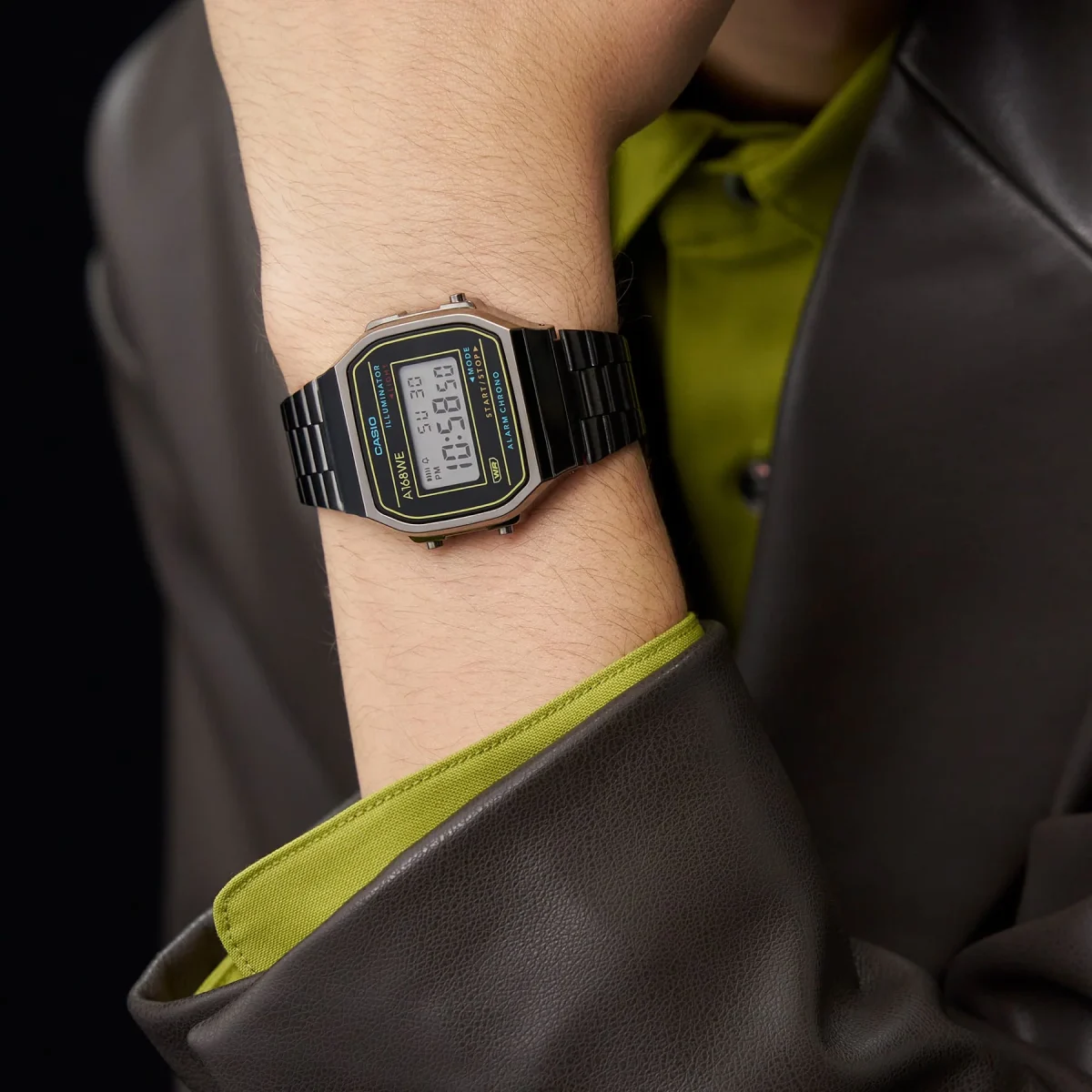 Casio Digital Hertage WR Black Ion Plated Band - A168WEHB-1A