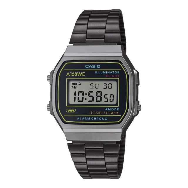 Casio Digital Hertage WR Black Ion Plated Band - A168WEHB-1A