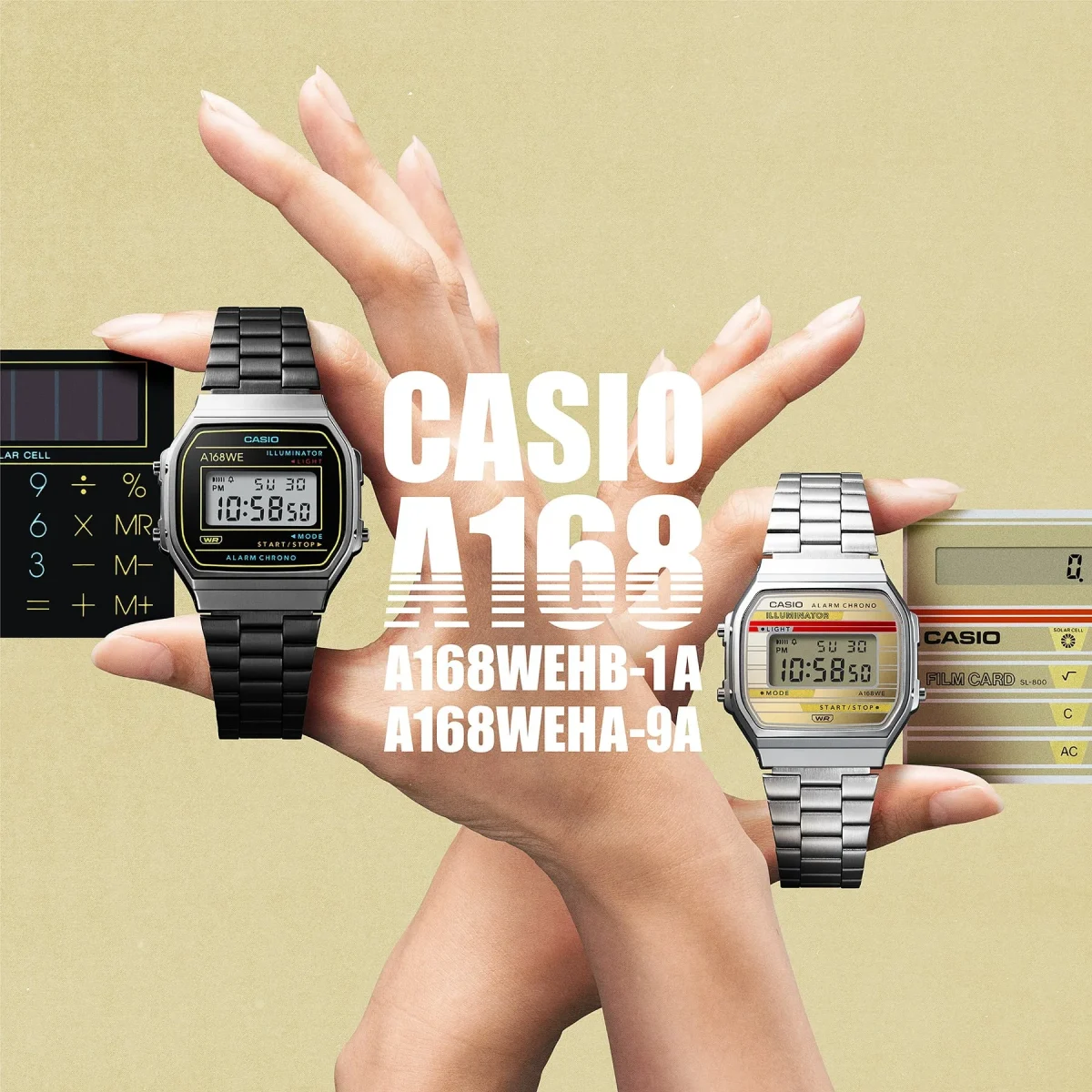 Casio Digital Hertage WR Black Ion Plated Band - A168WEHB-1A