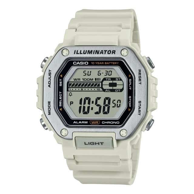 Casio Digital LED Duel Time 100M WR Watch - MWD110H-8A