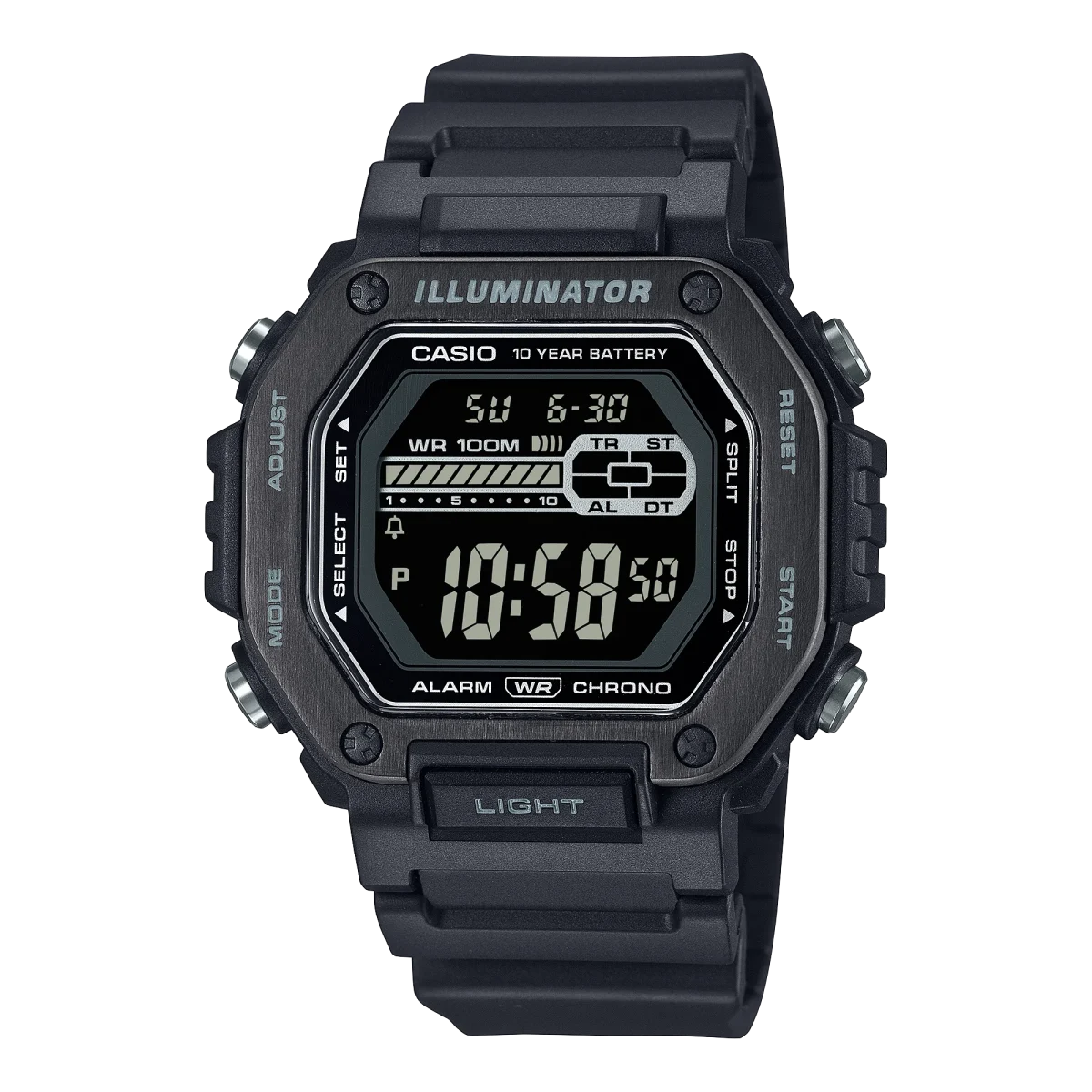 Casio Digital LED Duel Time 100M WR Watch - MWD110HB-1B