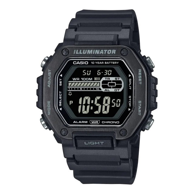 Casio Digital LED Duel Time 100M WR Watch - MWD110HB-1B