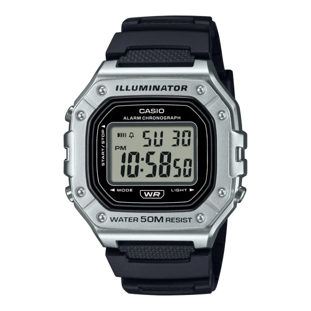Casio Digital Square Face 50M WR Watch - W218HM-7A