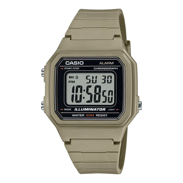 Casio Digital Utility Beige Colour 50M WR Watch - W217H-5A