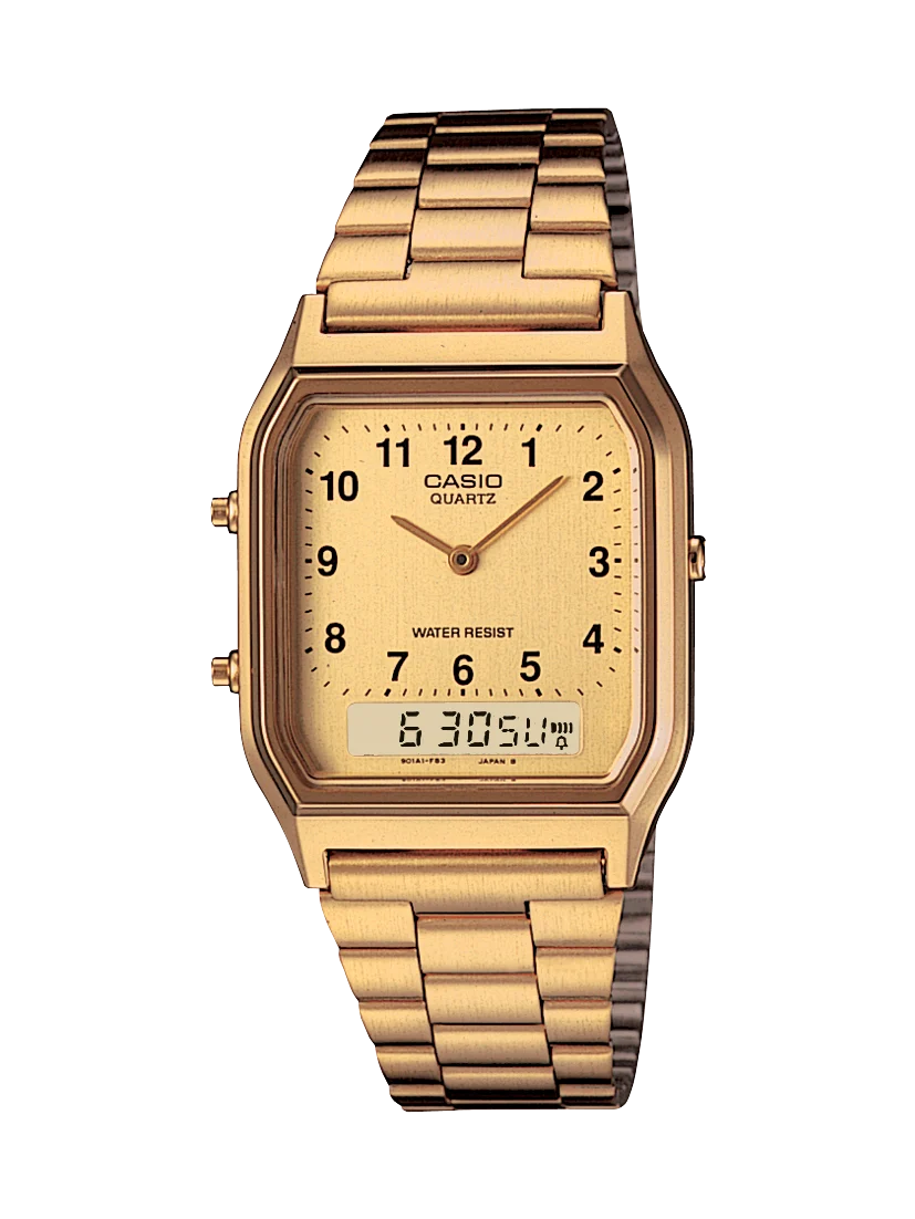 Casio Dress Duo Gold Tone WR Watch - AQ230GA-9B