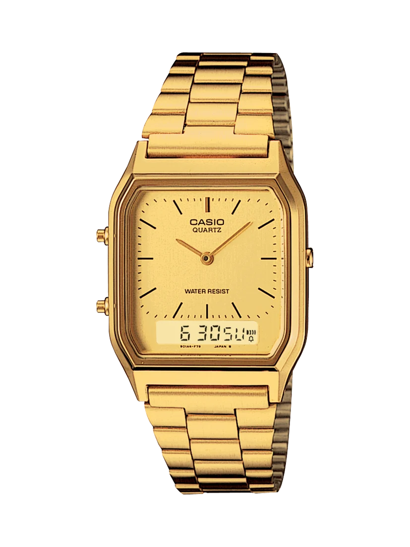 Casio Dress Duo Gold Tone WR Watch - AQ230GA-9D