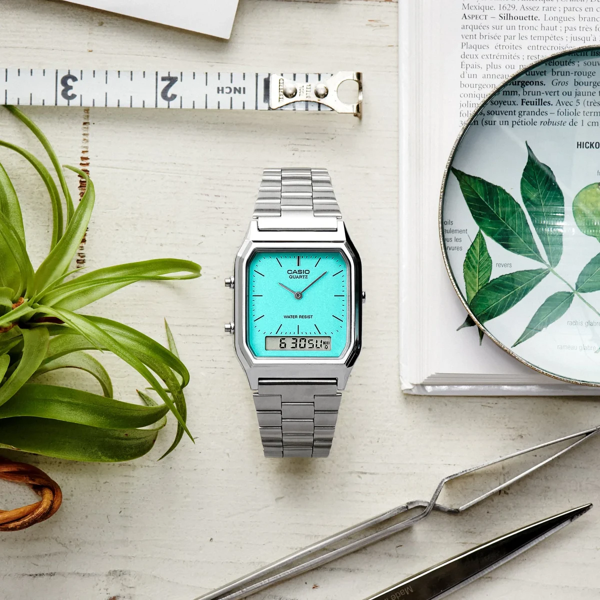 Casio Duo Trendy Colour Dial WR Turquoise Blue Face Watch - AQ230A-2A2