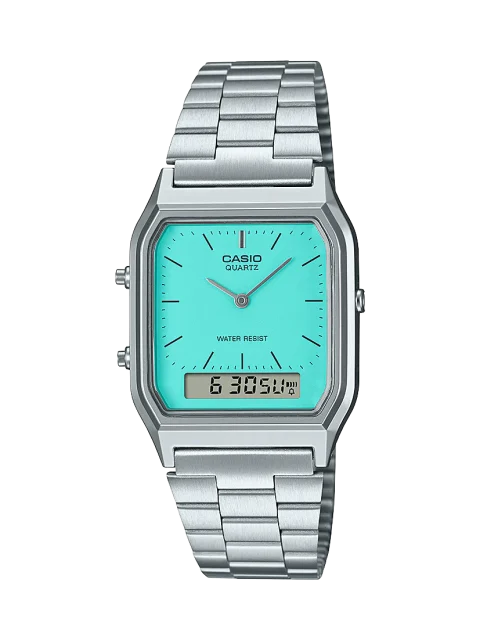 Casio Duo Trendy Colour Dial WR Turquoise Blue Face Watch - AQ230A-2A2