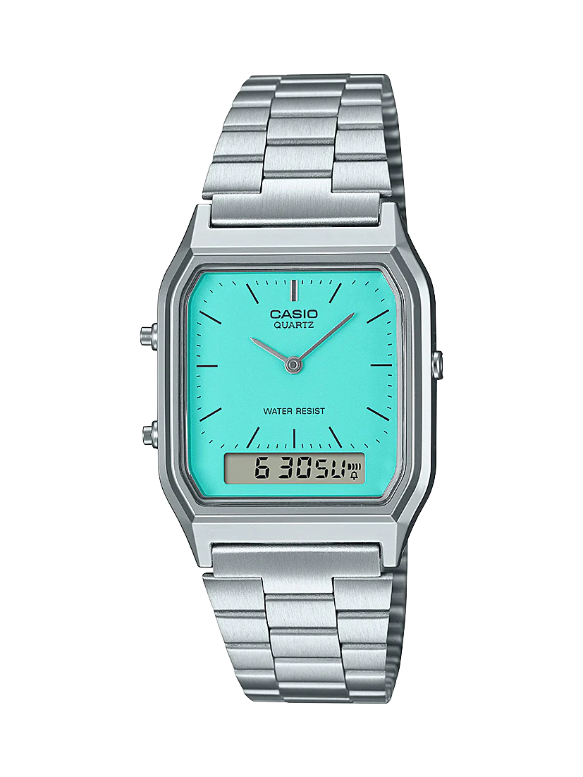 Casio Duo Trendy Colour Dial WR Turquoise Blue Face Watch - AQ230A-2A2