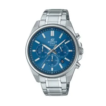 Casio Edifice Analogue Chronograph 100M WR Blue Face Stainless Steel Band Watch – EFV650D-2A