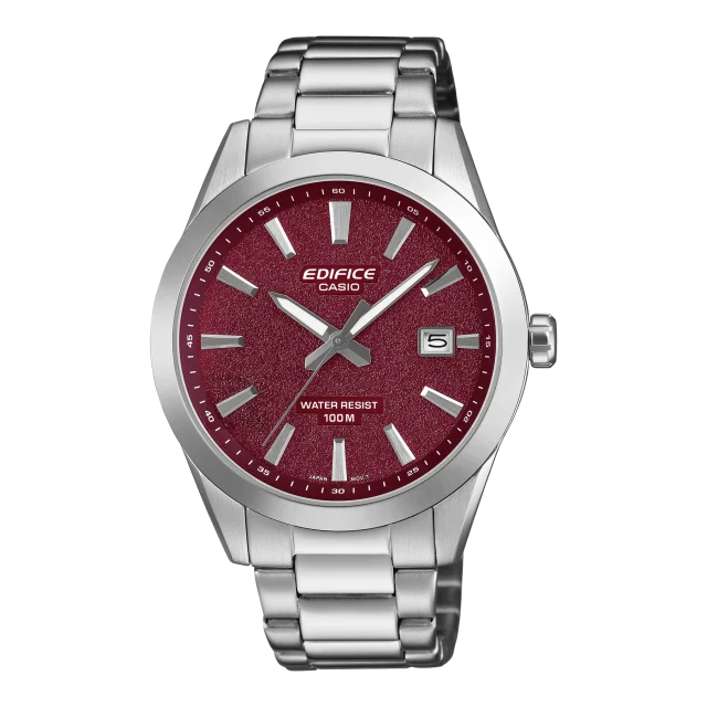 Casio Edifice EFV160D-4A Men's Red Dial Stainless Steel Watch