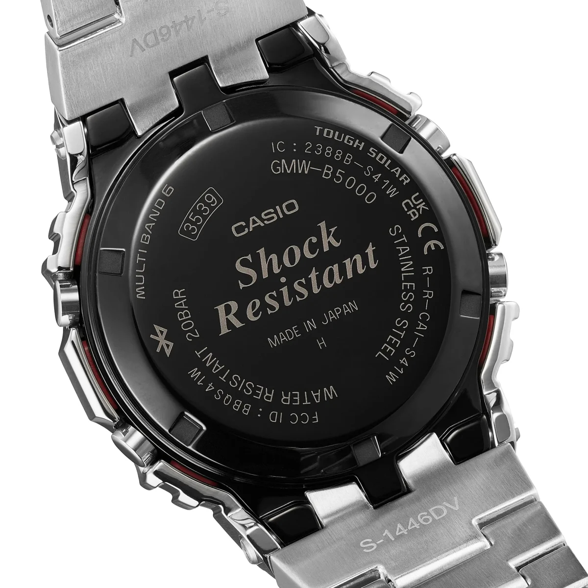 Casio G-Shock 40th Anniversary Polychromatic Solar Powered 200M WR Grey Dial Stainless Steel Case & Band - GMWB5000PC-1D