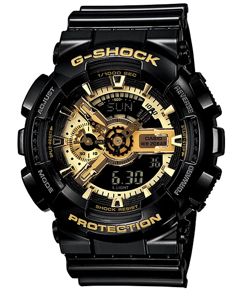 Casio G-Shock Analogue/Digital 200m WR Black & Gold Series - GA110GB-1A