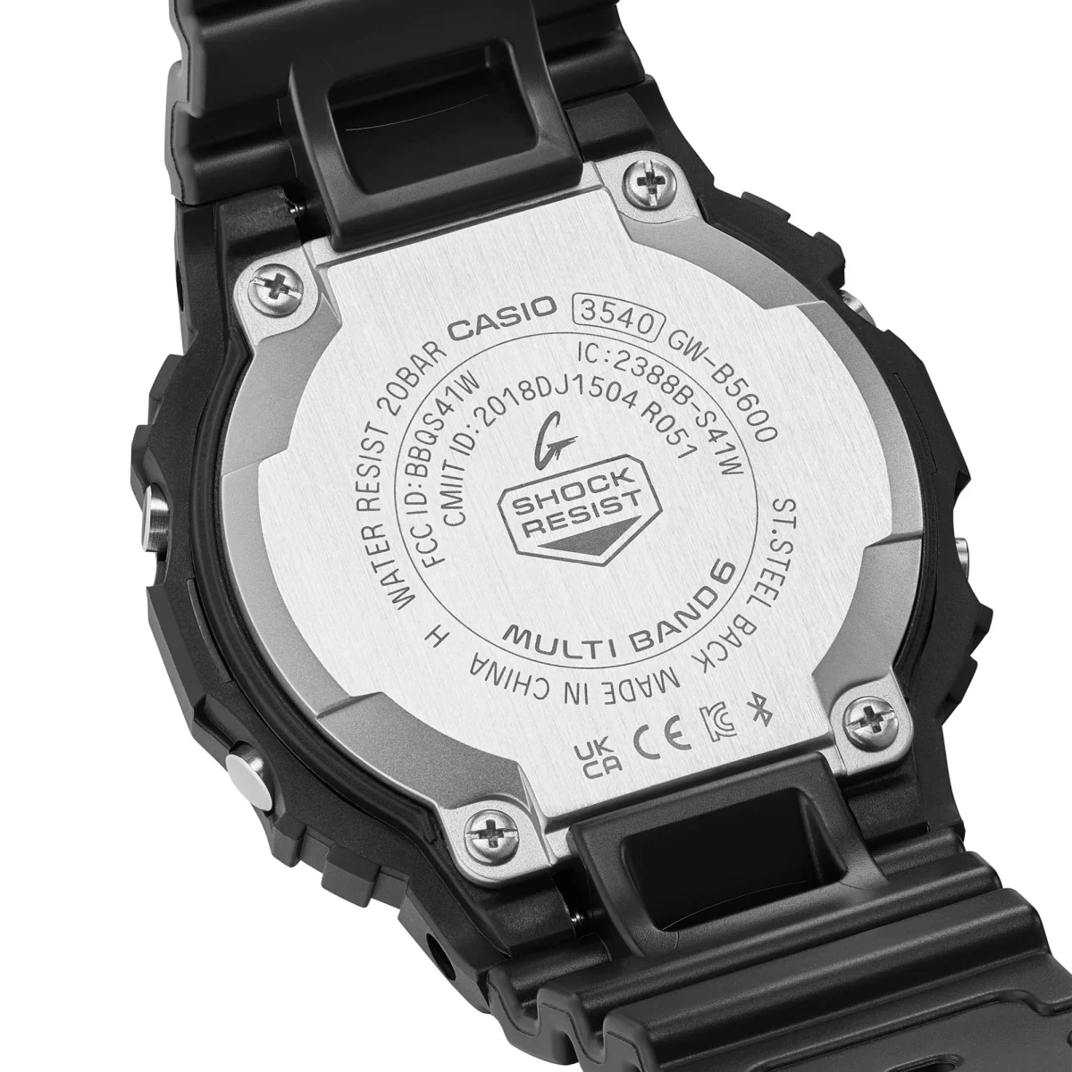 Casio G-Shock Black & Yellow Solar Powered Bluetooth 200M Black Resin Band - GWB5600CY-1D