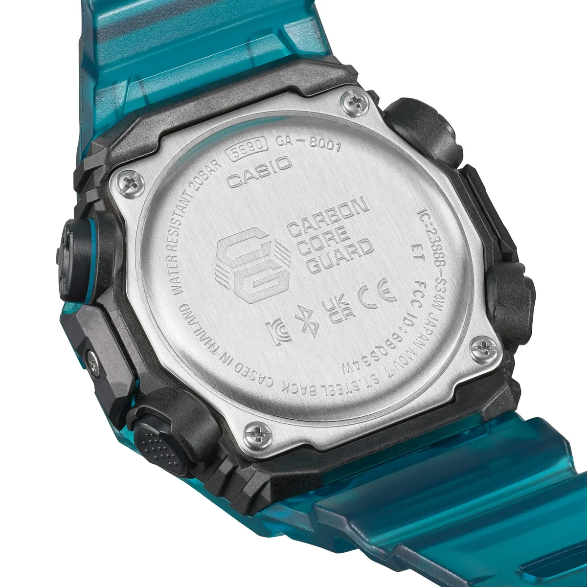 Casio G-Shock Carbon Core Series Duel Time 200M WR Bluetooth Watch - GAB001G-2A