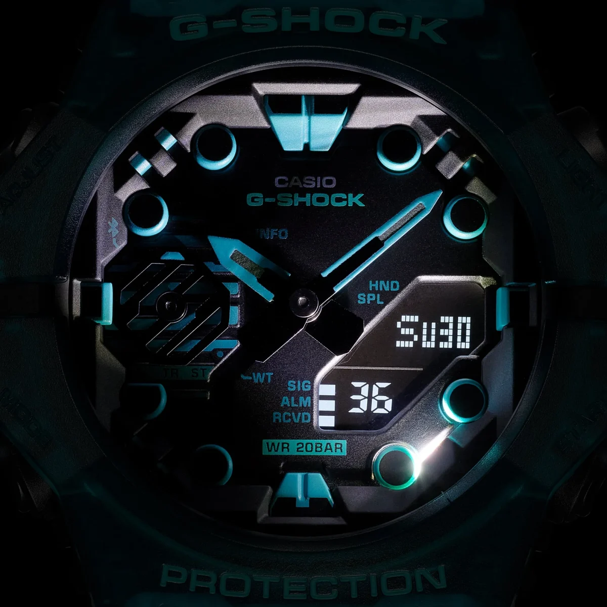 Casio G-Shock Carbon Core Series Duel Time 200M WR Bluetooth Watch - GAB001G-2A