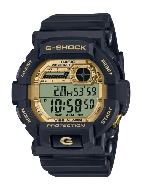Casio G-Shock Digital Black & Gold 200m Resin Band Watch - GD350GB-1D