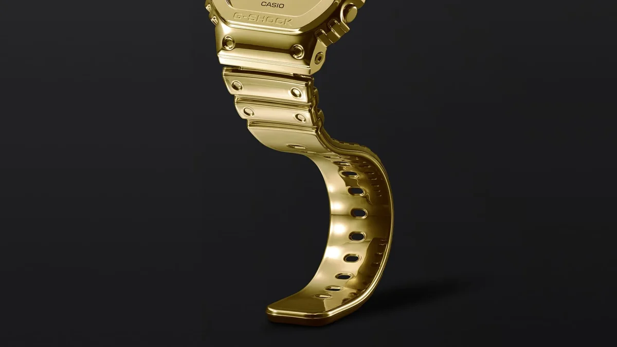 CASIO G-Shock Digital Gold Tone Stainless Case and Gold Tone Tough Silicone Band 200M WR - GM5600YMG-9D