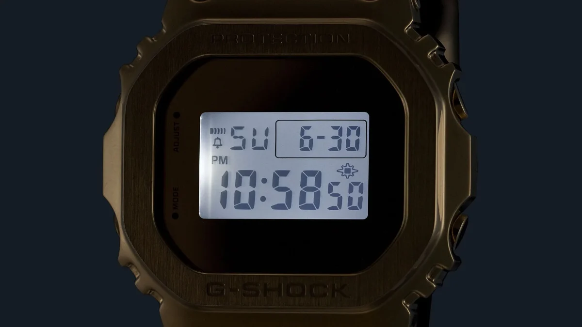 CASIO G-Shock Digital Gold Tone Stainless Case and Gold Tone Tough Silicone Band 200M WR - GM5600YMG-9D
