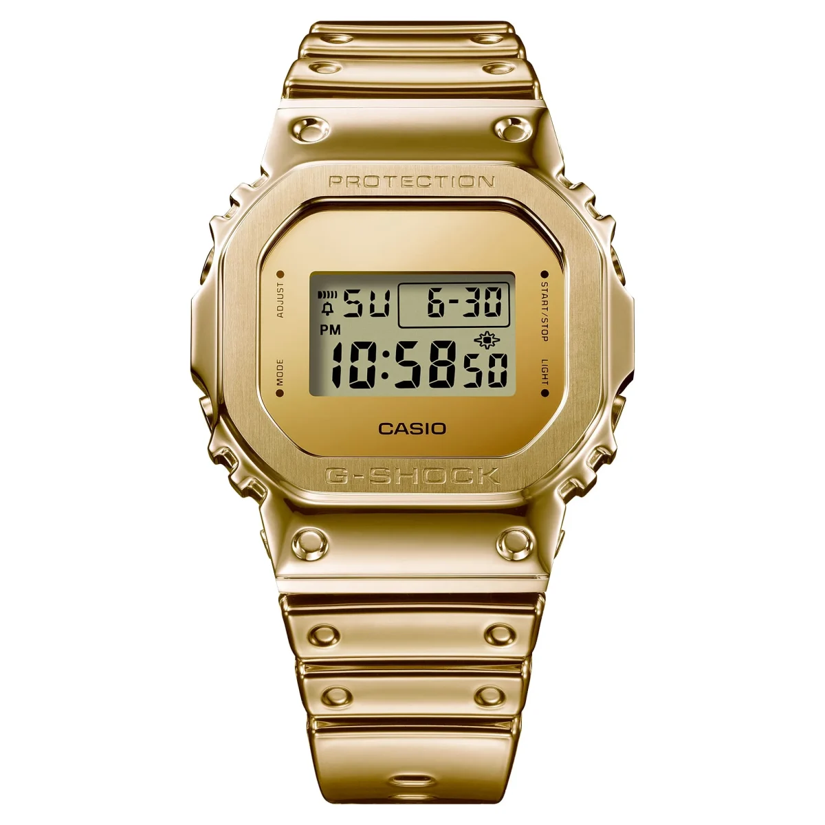 CASIO G-Shock Digital Gold Tone Stainless Case and Gold Tone Tough Silicone Band 200M WR - GM5600YMG-9D