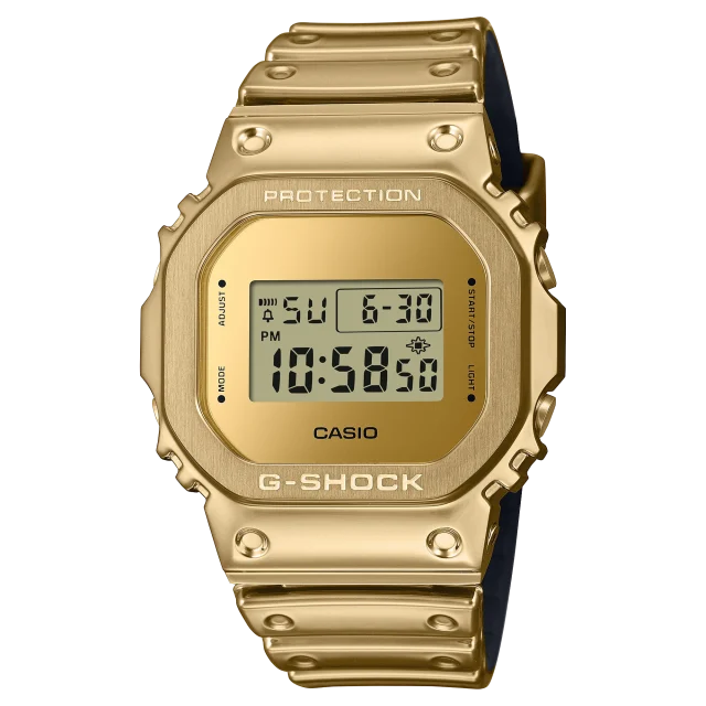 CASIO G-Shock Digital Gold Tone Stainless Case and Gold Tone Tough Silicone Band 200M WR - GM5600YMG-9D