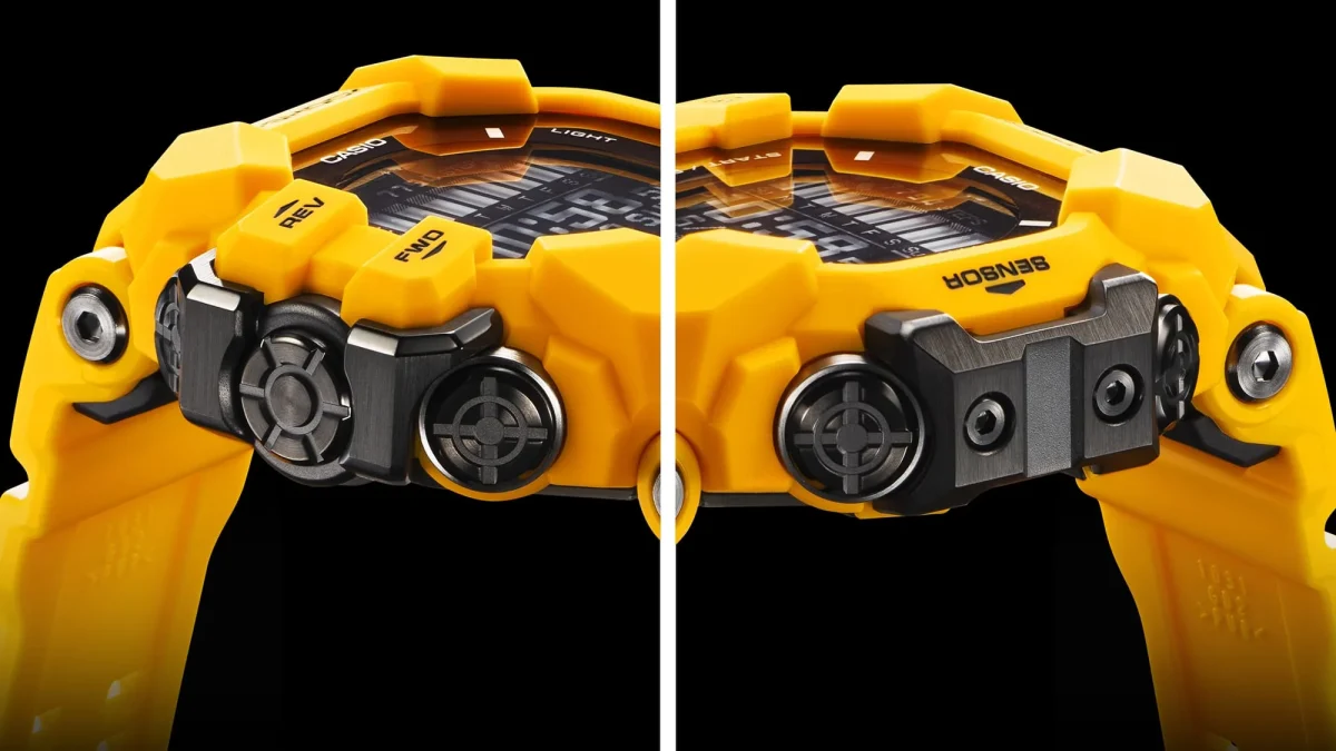 Casio G-Shock Digital GPS Master of G Line Rangeman Solar Powered, Bluetooth Connectivity 200M WR Yellow Case & Resin Band Watch - GPRH1000-9D