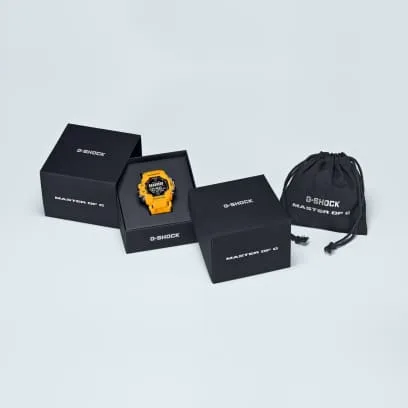 Casio G-Shock Digital GPS Master of G Line Rangeman Solar Powered, Bluetooth Connectivity 200M WR Yellow Case & Resin Band Watch - GPRH1000-9D