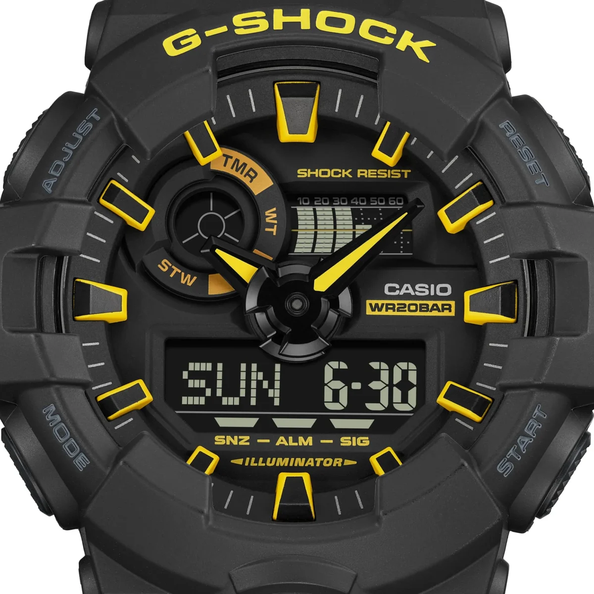 Casio G-Shock Duel Skator Flavor 200M WR Black Dial Green Case & Band - GA700SC-3A